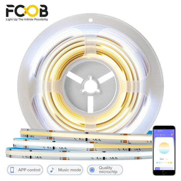 FCOB CCT LED Light Strip WS2811 IC Addressable 576 LEDs 2700K to 6500K DC24V